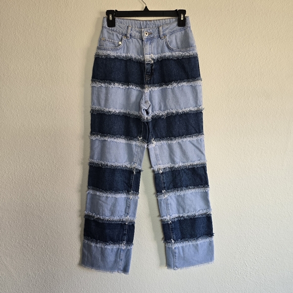 The Ragged Priest High Rise Patchwork Jeans - Picture 1 of 7